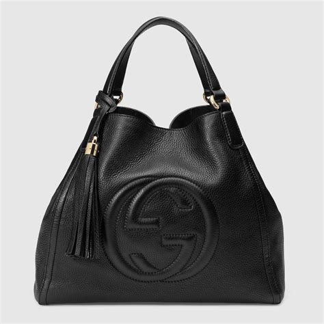 chewpaca gucci|Gucci black leather bag.